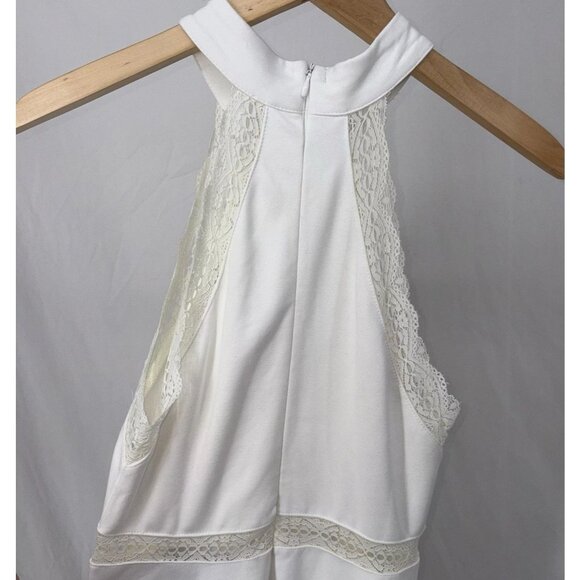 NWT LULUS White Lace Trim Skater Dress Womens Size Small Reach Out My Hand Lined - Picture 7 of 14